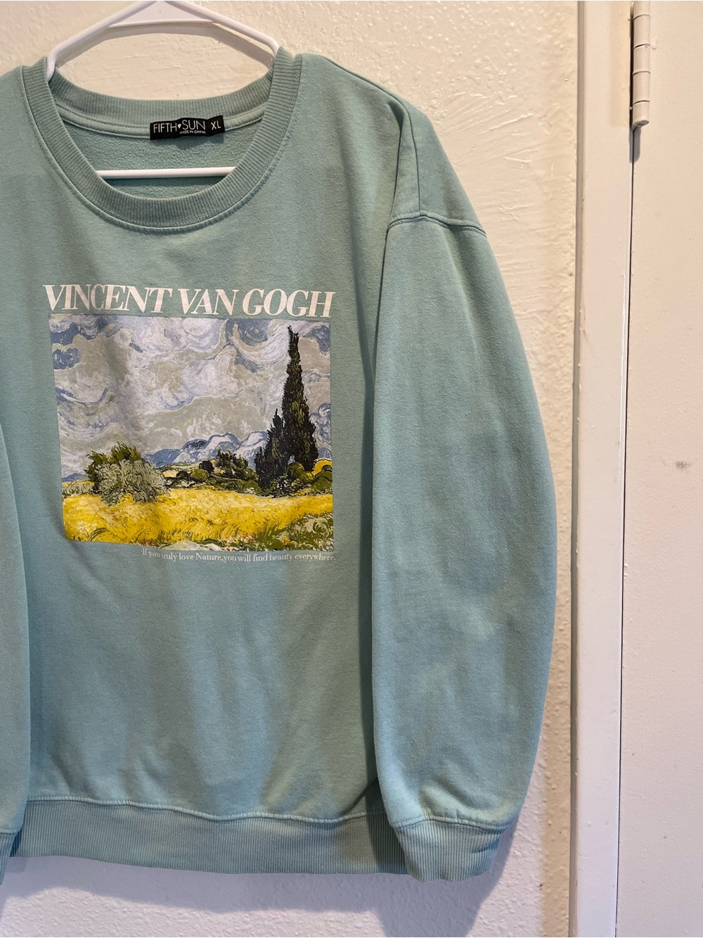 Van Gogh Sage Green Aesthetic Graphic Sweatshirt XL ✨ - Picture 3 of 7